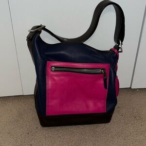 Color block Coach duffle